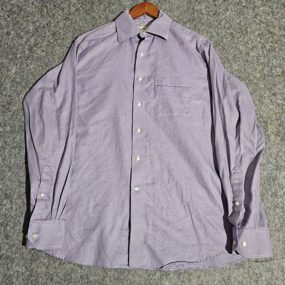 Tommy Bahama Shirt Mens Large Mini Check Dress Button Up Long Sleeve Casual